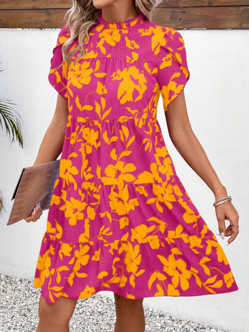 Ladies' Simple Daily Random Printed Dress