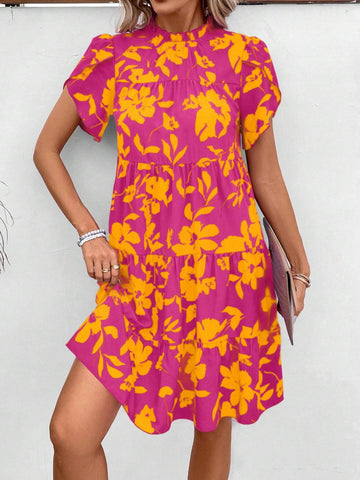 Ladies' Simple Daily Random Printed Dress