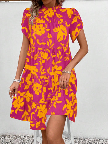 Ladies' Simple Daily Random Printed Dress