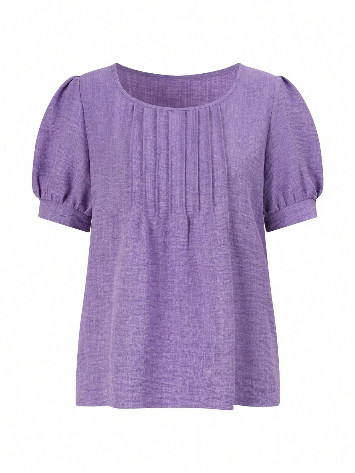 LUNE Ladies' Simple Everyday Pleated Shirt In Solid Color