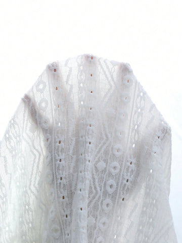 Ladies' Solid Color Hollow Out Embroidered Dress