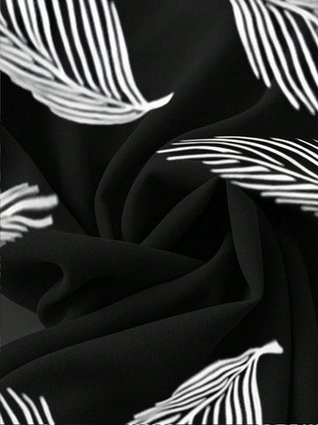 LUNE Leaf Print Wide Leg Pants