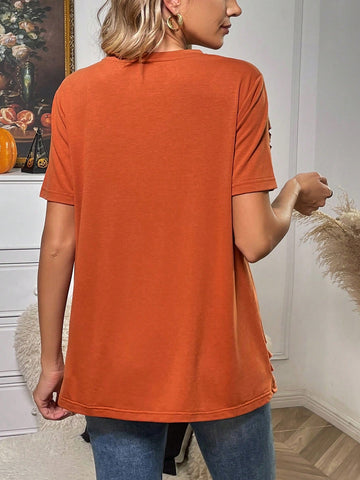 Leopard & Lightning Print Ripped Tee