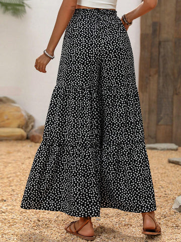 LUNE Long Floral Patchwork Drawstring Pants