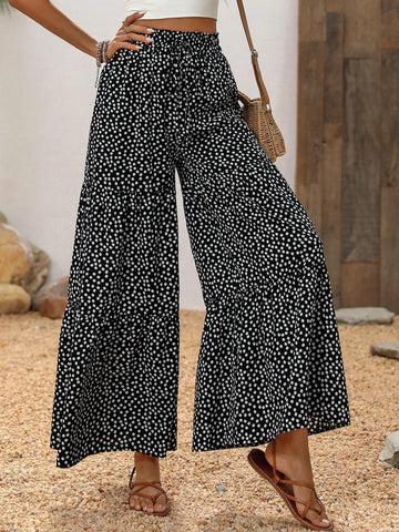 LUNE Long Floral Patchwork Drawstring Pants