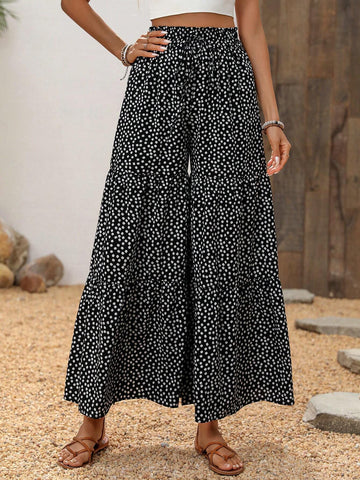 LUNE Long Floral Patchwork Drawstring Pants