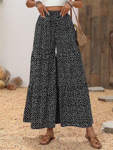 LUNE Long Floral Patchwork Drawstring Pants