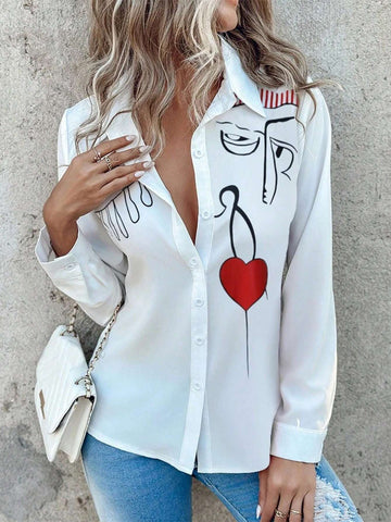 LUNE Men's Long Sleeve Printed Casual Shirt With Full-Zipper Fron