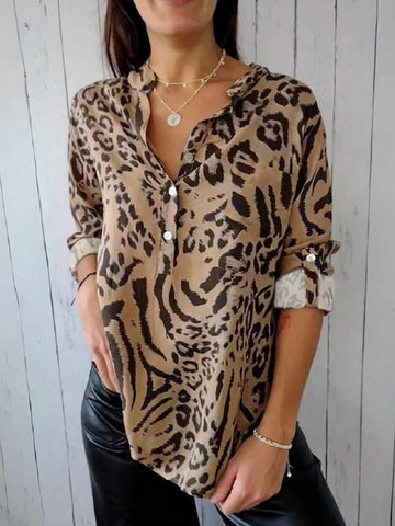 LUNE New Casual Loose Ditsy Floral Long Sleeve Women