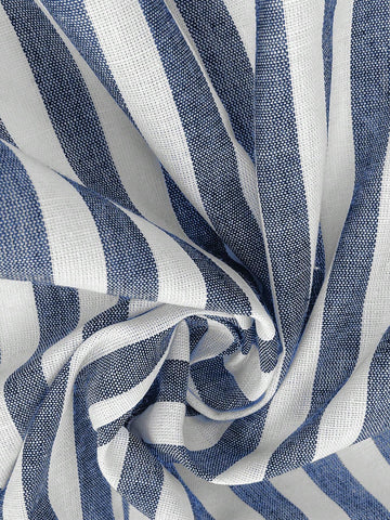 LUNE Office Lady Striped Print Button Front Asymmetric Hem Vest