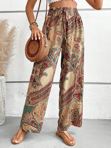 LUNE Paisley Print Wide Leg Pants