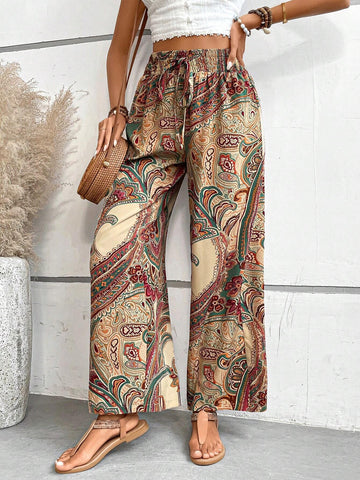 LUNE Paisley Print Wide Leg Pants