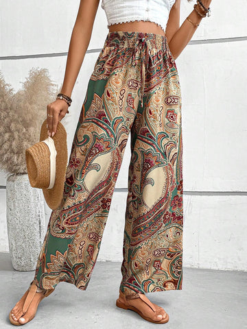 LUNE Paisley Print Wide Leg Pants