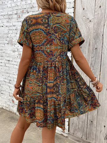 Paisley Printed Vacation Dress