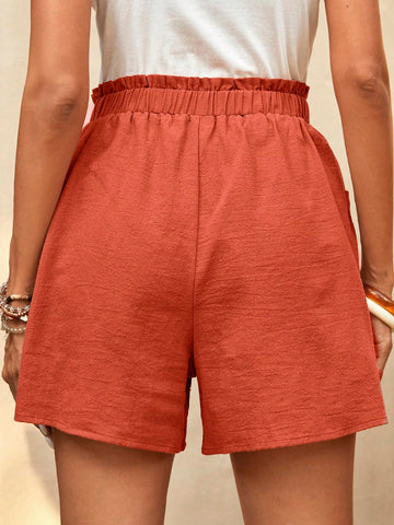 LUNE Paperbag Waist Pocket Patched Shorts