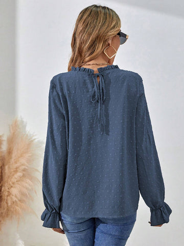 LUNE Plain Textured Long Sleeve Casual Shirt For Autumn