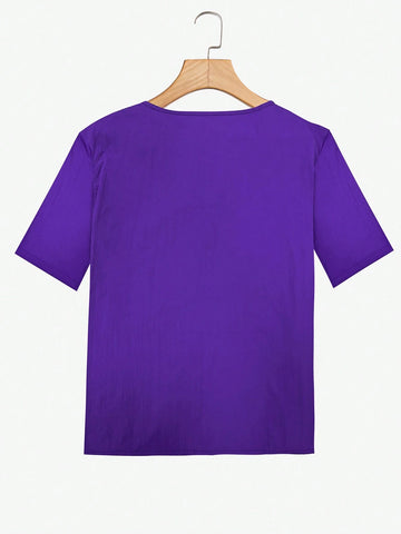 LUNE Plain V-Neck Short Sleeve Shirt For Summer