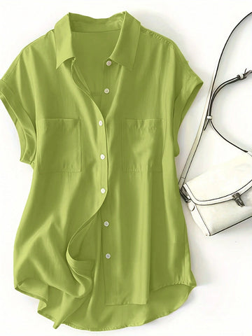 LUNE Shirt Collar Button Design Casual Women's Dress