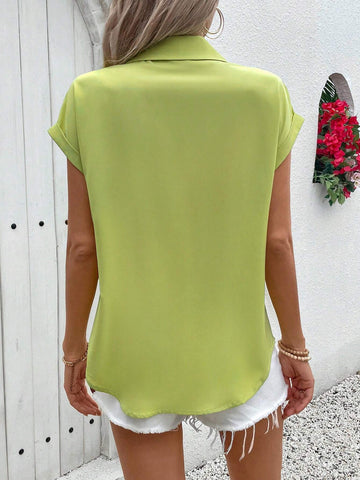 LUNE Shirt Collar Button Design Casual Women's Dress