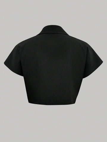 LUNE Shirt Collar Short Sleeve Casual & Office Lady's Shirt