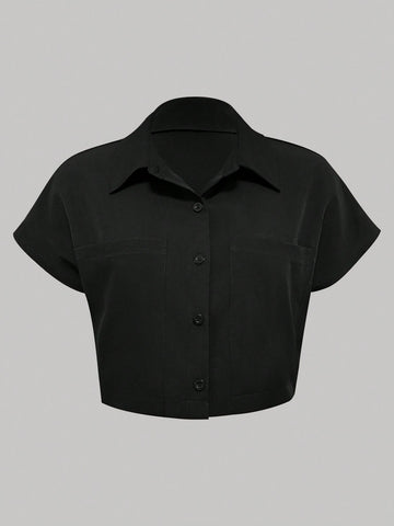 LUNE Shirt Collar Short Sleeve Casual & Office Lady's Shirt