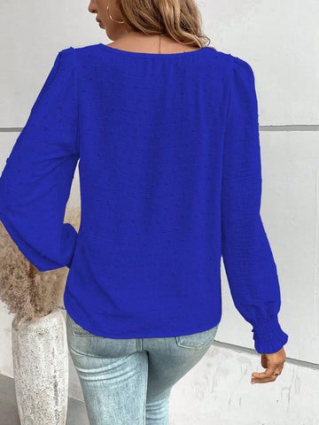 LUNE Simple Solid Color Crew Neck Casual Everyday Shirt