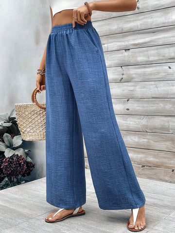 LUNE Solid Color Wide Leg Pants