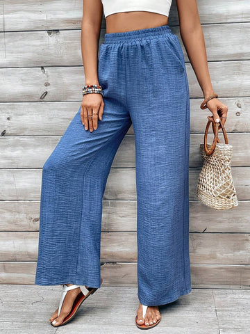 LUNE Solid Color Wide Leg Pants