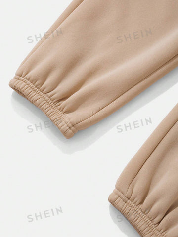 LUNE Solid Elastic Waist Sweatpants