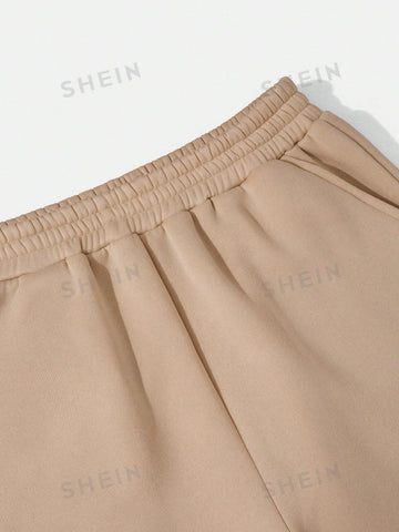 LUNE Solid Elastic Waist Sweatpants