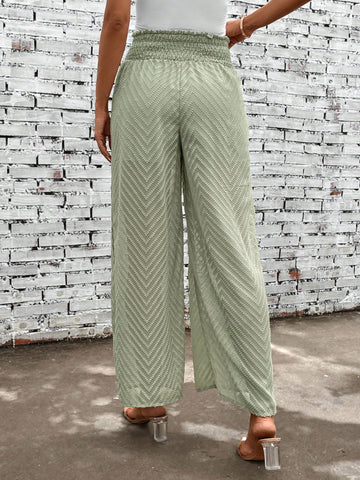 LUNE Solid Split Thigh Knot Front Wide Leg Pants