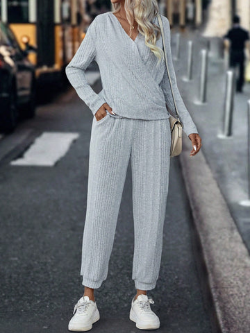 Solid Wrap Tee & Sweatpants