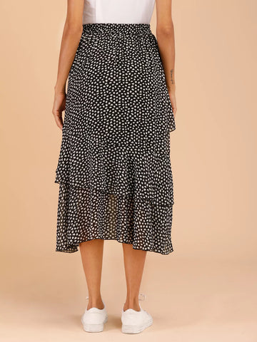 LUNE Splodge Print Tiered Layer Skirt