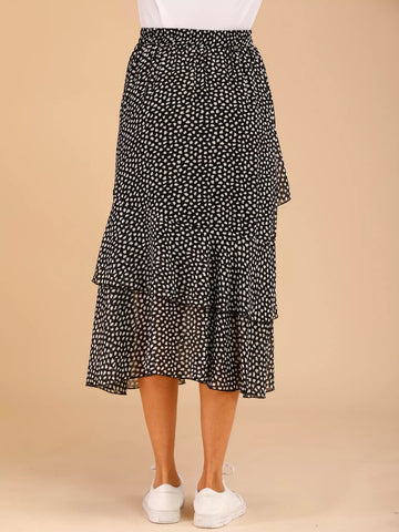LUNE Splodge Print Tiered Layer Skirt