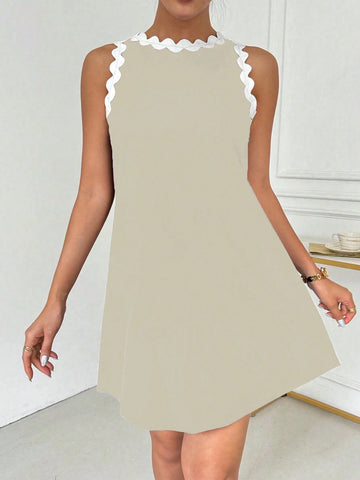 Summer Casual Colorblock S-Curve Sleeveless Dress