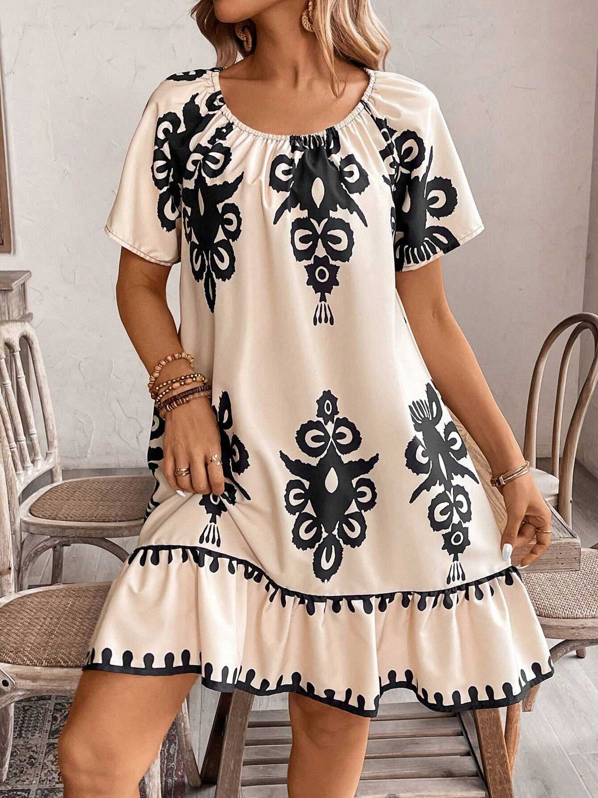 Summer Casual Floral Print Dress For Women