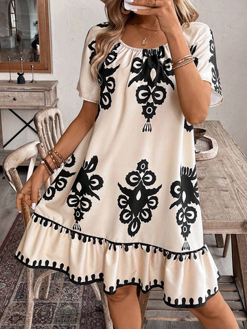 Summer Casual Floral Print Dress For Women