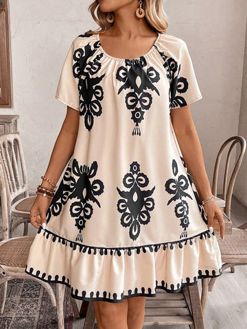 Summer Casual Floral Print Dress For Women