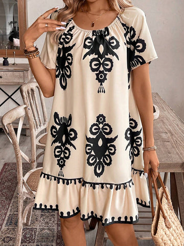 Summer Casual Floral Print Dress For Women