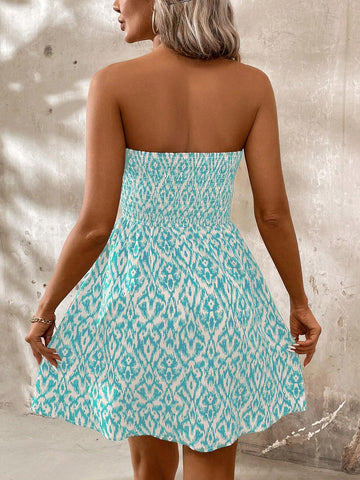 Summer Casual Sleeveless Paisley Printed Vest Dress