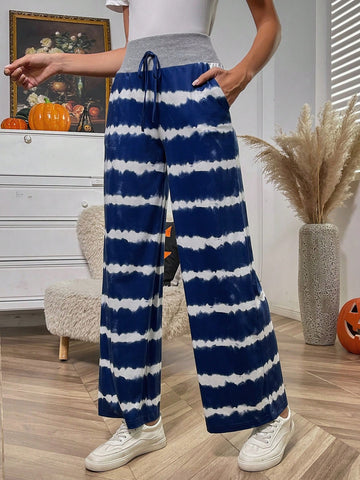 LUNE Tie Dye Knot Waist Wide Leg Pants