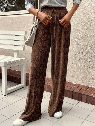 LUNE Tie Waist Wide Leg Pants