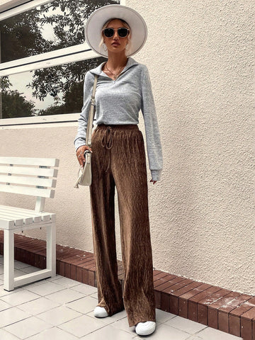 LUNE Tie Waist Wide Leg Pants