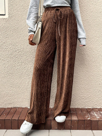 LUNE Tie Waist Wide Leg Pants