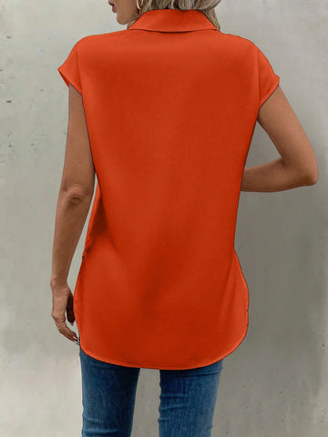 LUNE Turndown Collar Cartoon Print Button Front Long Sleeve Shirt