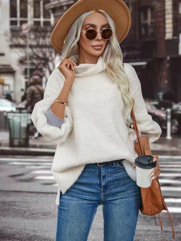 Turtle Neck Drop Shoulder Tee