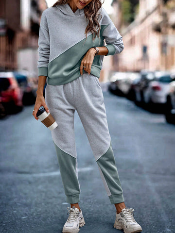 Two Tone Drop Shoulder Sweatshirt & Sweatpants