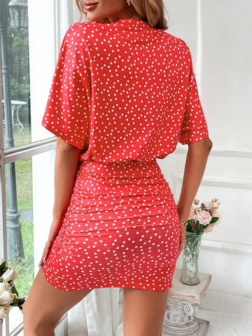 Valentine Day Spring Floral Print Elegant Party & Valentine's Day Mini Dress For Women