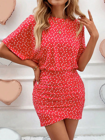 Valentine Day Spring Floral Print Elegant Party & Valentine's Day Mini Dress For Women