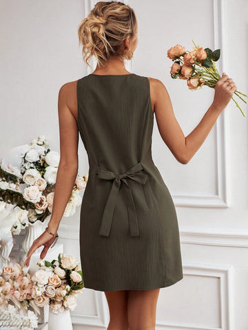 Women'S Sleeveless Shirt Style Casual Dress